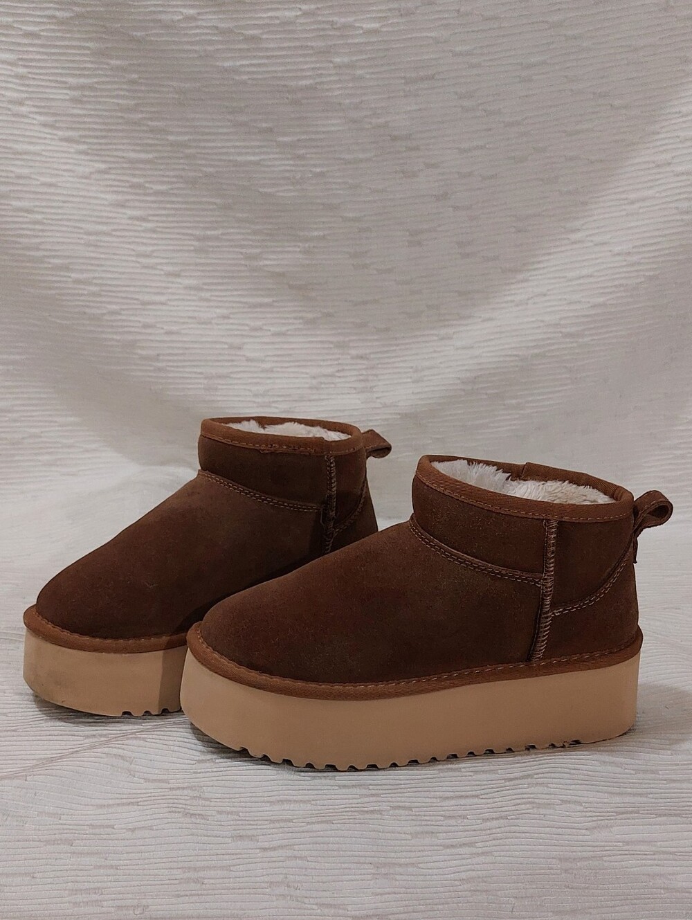 Project Cloud Brown Suede Platform Booties Size 6 - Picture 2 of 10